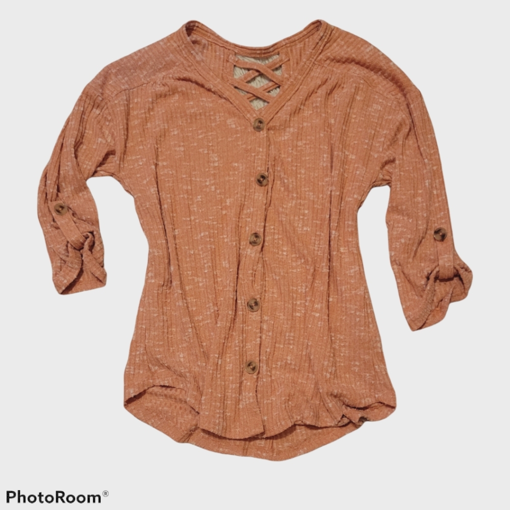 Coral button up